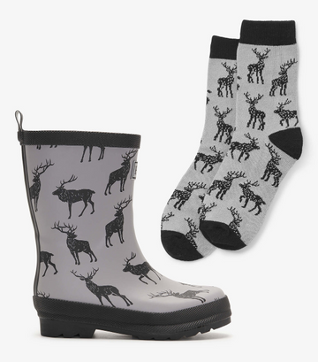 Rain boots & Matching socks